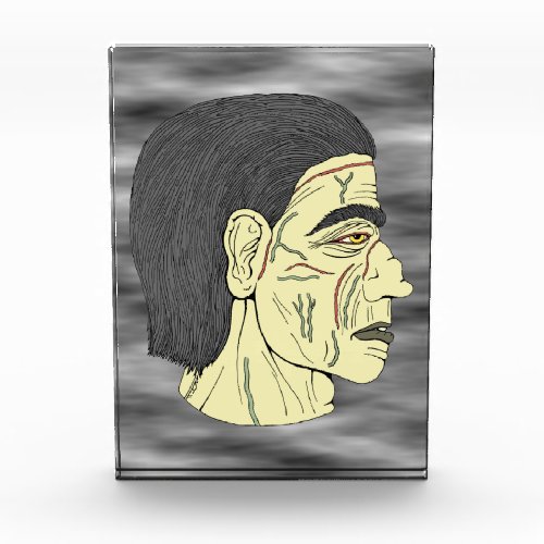 Frankensteins Monster Horror Art Photo Block