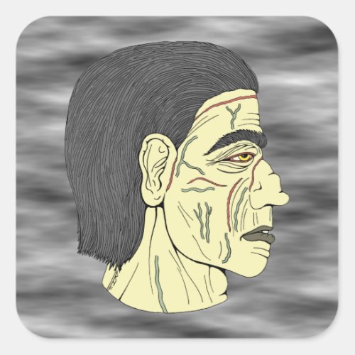 Frankensteins Monster Horror Art Square Sticker