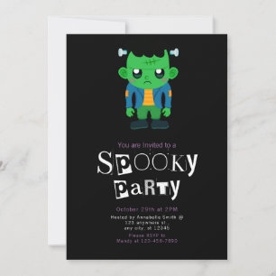 Frankenstein's Monster Modern Minimalist Halloween Invitation