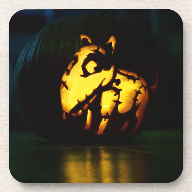 Frankenweenie pumpkin beverage coaster (Front)