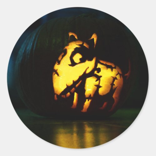 Frankenweenie pumpkin classic round sticker