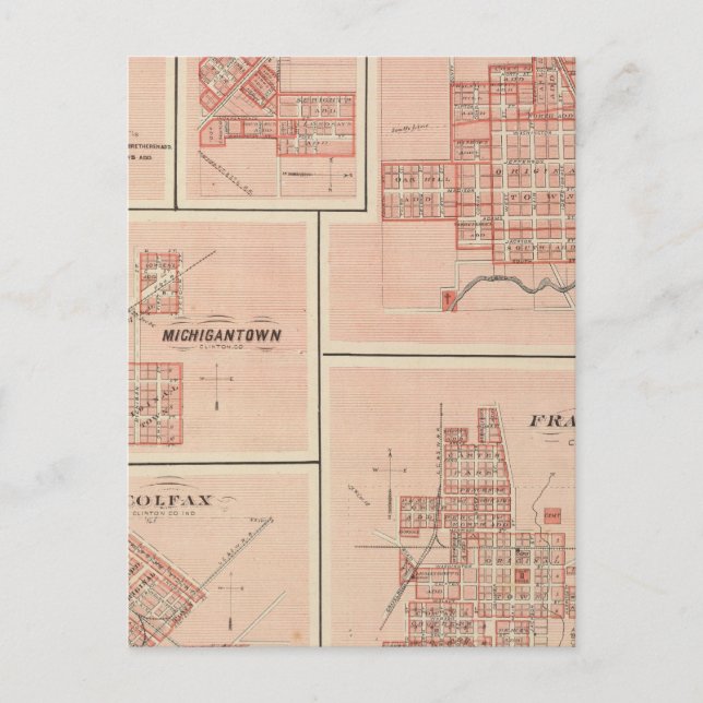 Frankfort, Clinton Co with Tipton Postcard (Front)