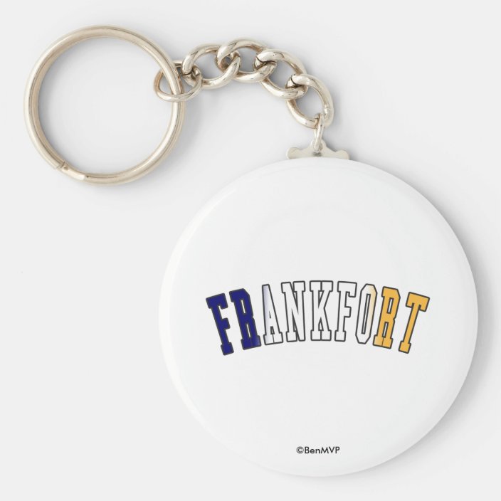 Frankfort in Kentucky State Flag Colors Key Chain