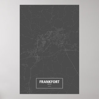 Frankfort, Kentucky (white on black) Poster