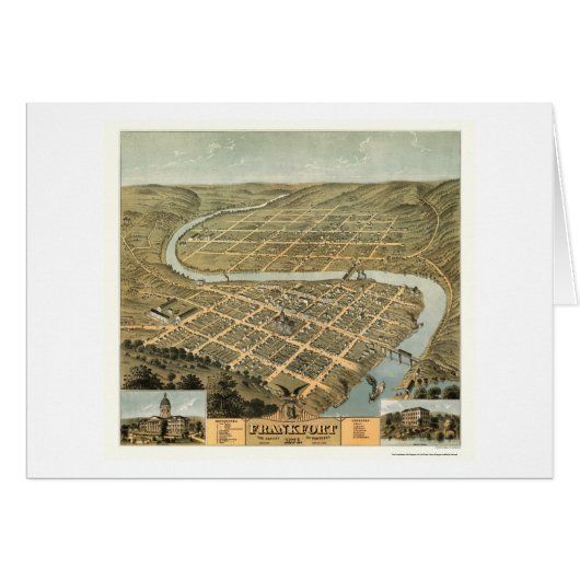 Frankfort, KY Panoramic Map - 1871 Cards (Front Horizontal)