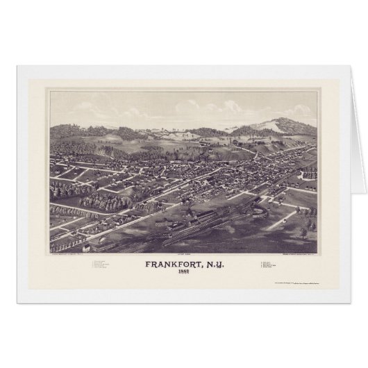 Frankfort, New York Panoramic Map - 1887 Cards (Front Horizontal)