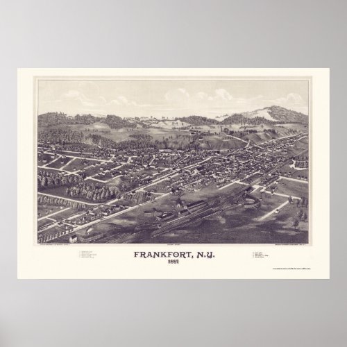 Frankfort New York Panoramic Map _ 1887 Poster