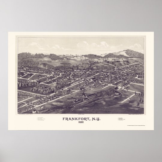 Frankfort, New York Panoramic Map 1887 Poster