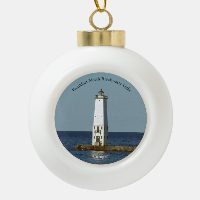 Frankfort North Breakwater Light ornament (Front)