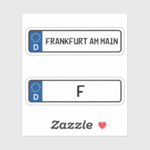 Frankfurt Am Main kennzeichen, German Car License Sticker