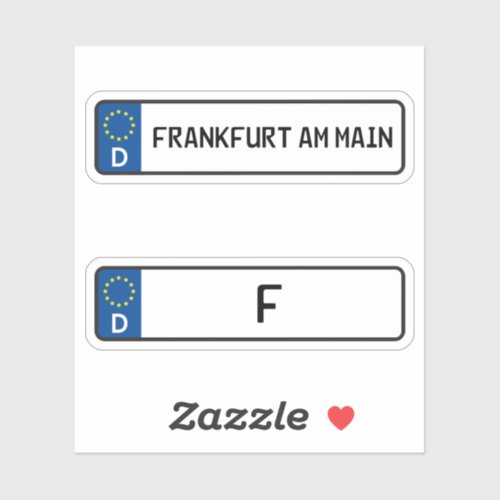 Frankfurt Am Main kennzeichen German Car License  Sticker