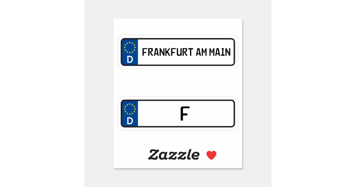 frankfurt kennzeichen Stickers - Kfz Kennzeichen Sticker