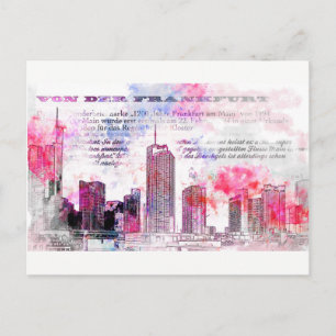 Frankfurt, Architektur - Popart Illustration Postcard