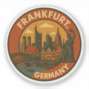 Frankfurt German Skyline Sticker