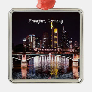 Frankfurt, Germany at night Metal Ornament