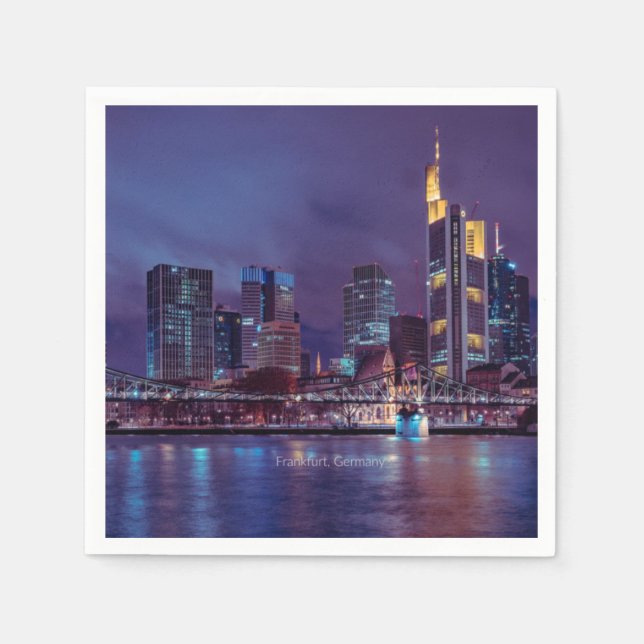 Frankfurt Germany at night  Napkins (Front)