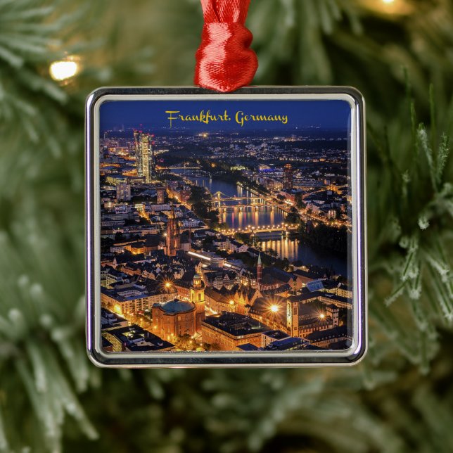Frankfurt, Germany at Twilight Metal Ornament (Tree)