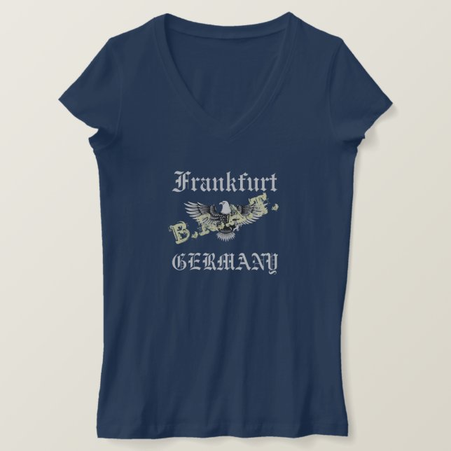 FRANKFURT, GERMANY, BRAT, TEE, EAGLE, BLUE T-Shirt (Design Front)