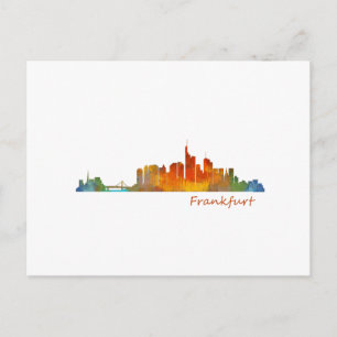 Frankfurt Germany City Watercolor Skyline Hq v1 Postcard