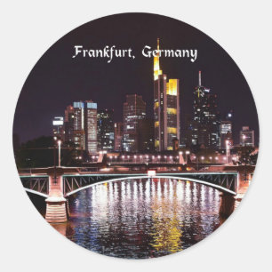 Frankfurt, Germany cityscape photograph Classic Round Sticker