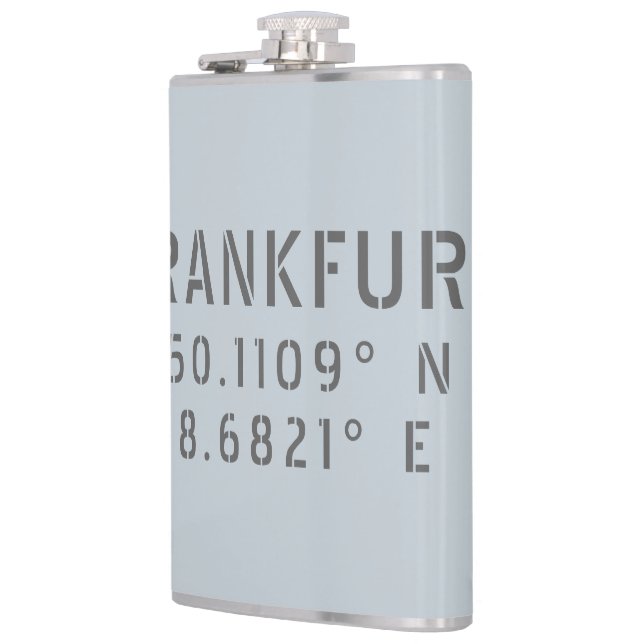 Frankfurt Germany Latitude Longitude Flask | Zazzle