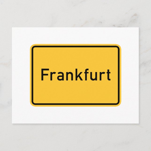 Frankfurt, Germany Road Sign Postcard (Front)