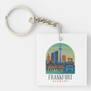 Frankfurt Germany Skyline Architecture Keychain