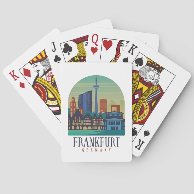 Frankfurt Germany Skyline Architecture Poker Cards (Back)