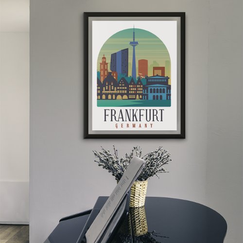 Frankfurt Germany Skyline Architecture Poster