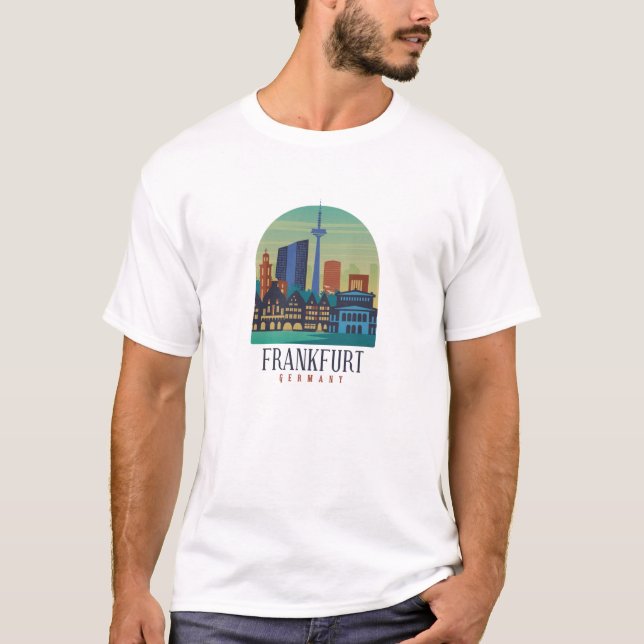 Frankfurt Germany Skyline Architecture T-Shirt (Front)