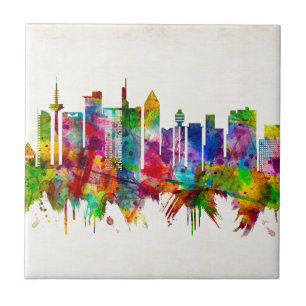Frankfurt Germany Skyline Ceramic Tile