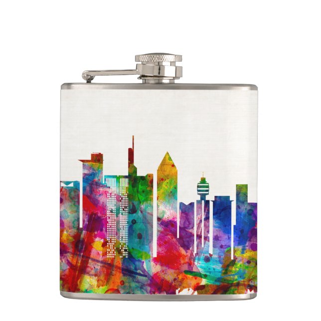 Frankfurt Germany Skyline Flask (Front)