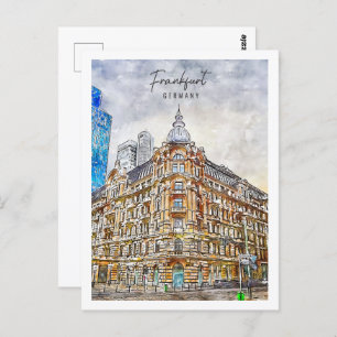 Frankfurt Germany Travel Place Watercolor Postcard