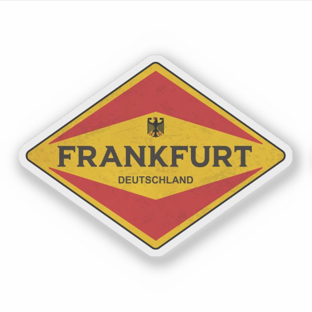 Frankfurt Germany Vintage Sticker (Front)