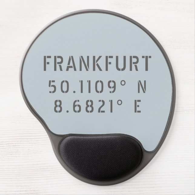 Frankfurt Latitude and Longitude Gel Mouse Pad (Front)