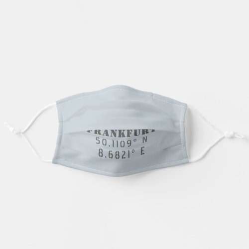 Frankfurt Latitude Longitude Adult Cloth Face Mask