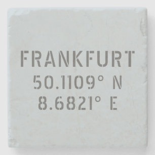 Frankfurt Latitude Longitude Stone Coaster