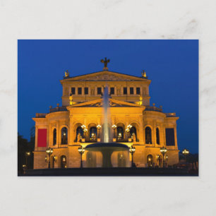 Frankfurt -Opera at twilight postcard