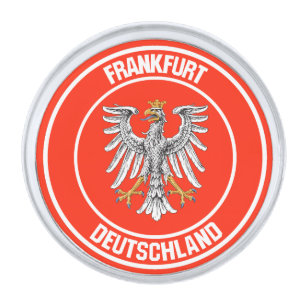 Frankfurt Round Emblem Silver Finish Lapel Pin