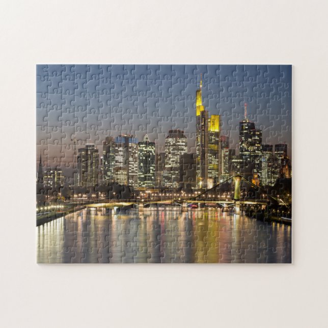 Frankfurt Skyline Germany gift Poster Holiday Post Jigsaw Puzzle (Horizontal)