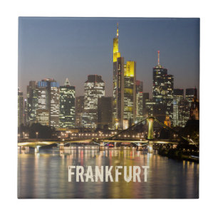 Frankfurt Skyline Germany Vintage Souvenir gift Ceramic Tile