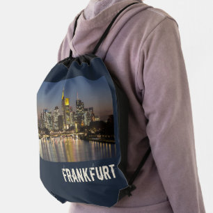 Frankfurt Skyline Germany Vintage Souvenir gift Drawstring Bag
