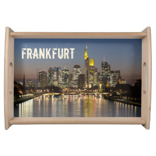 Frankfurt Skyline Germany Vintage Souvenir gift Serving Tray