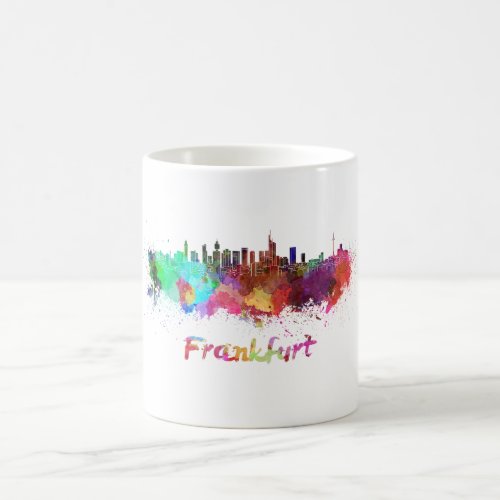 Frankfurt skyline in watercolor coffee mug