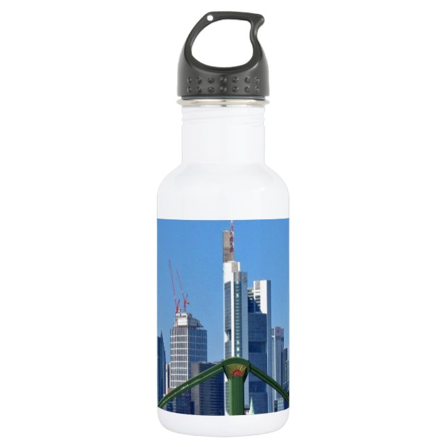 Frankfurt skyline stainless steel water bottle (Front)