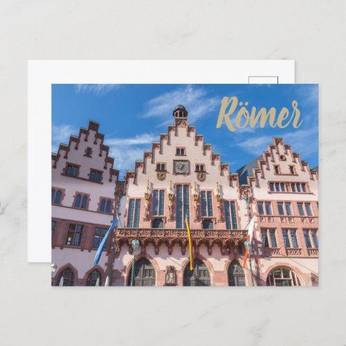 Frankfurter Roemer Germany Frankfurt City Hall Holiday Postcard