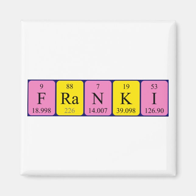 Franki periodic table name magnet (Front)