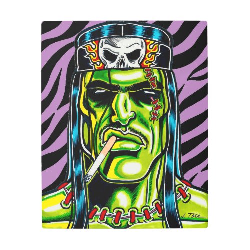 Frankie DollZebraPurple Metal Print