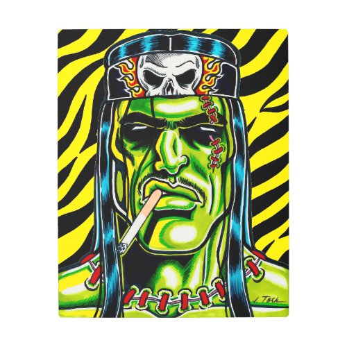 Frankie DollZebraYellow Metal Print