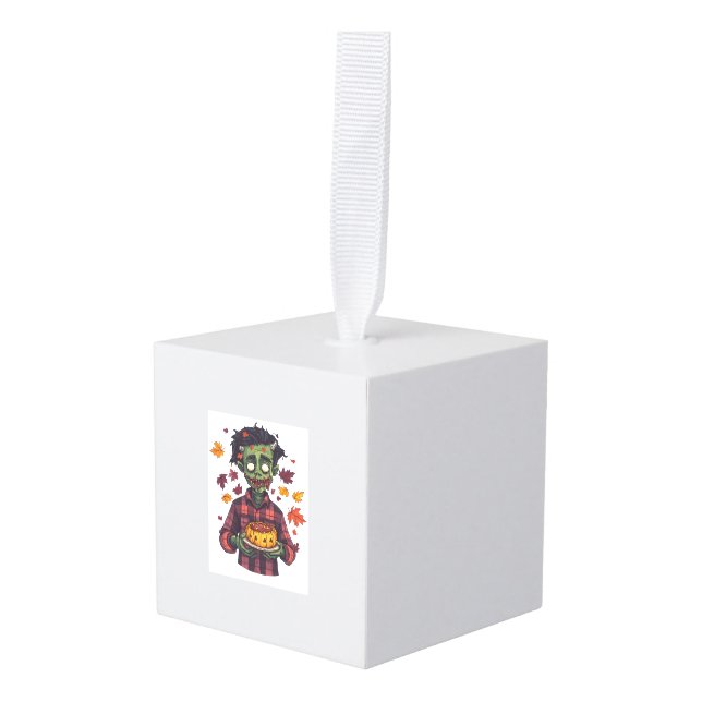  Frankie Loves Fall Cube Ornament (Front Angled)